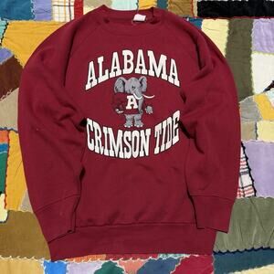 Vintage Late 80s College Jogs Alabama Crimson Tide Elephant Red Crewneck Large